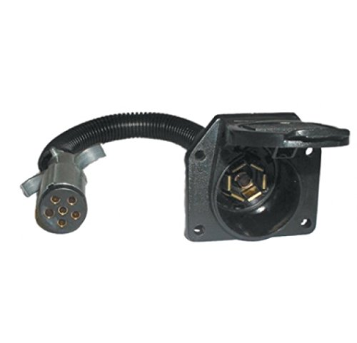 Pollak 12-725EP 6-Way Round Plug to 7-Way Socket Adapter RV Trailer Camper